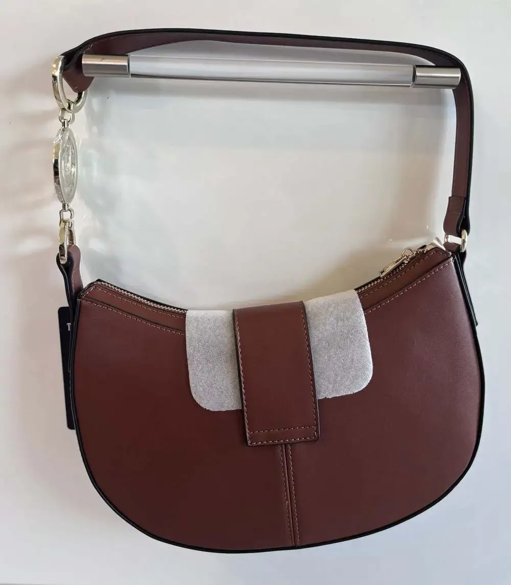 True Religion Horseshoe Strap Crescent Hobo Brown Shoulder Bag